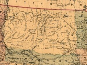 Dakota map 1861 by Colton
