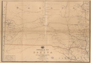 Post Route Map of Dakota Territory 1879