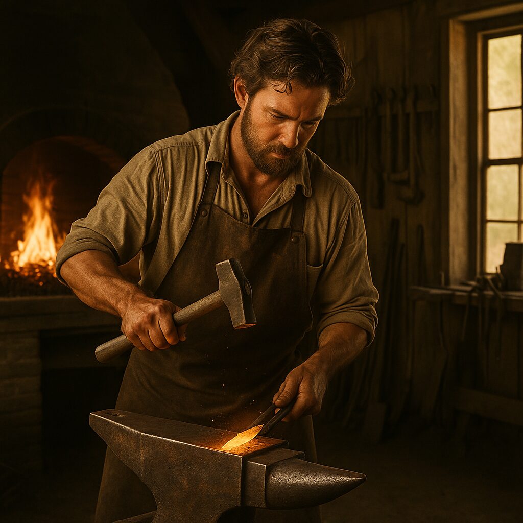 Eli working at the forge
