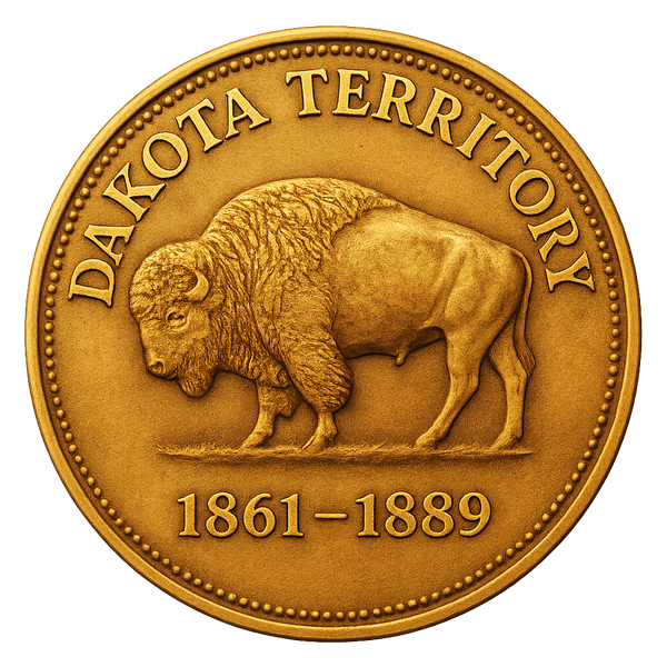 Dakota Territrory Logo Gold Sqauare 1861 1889