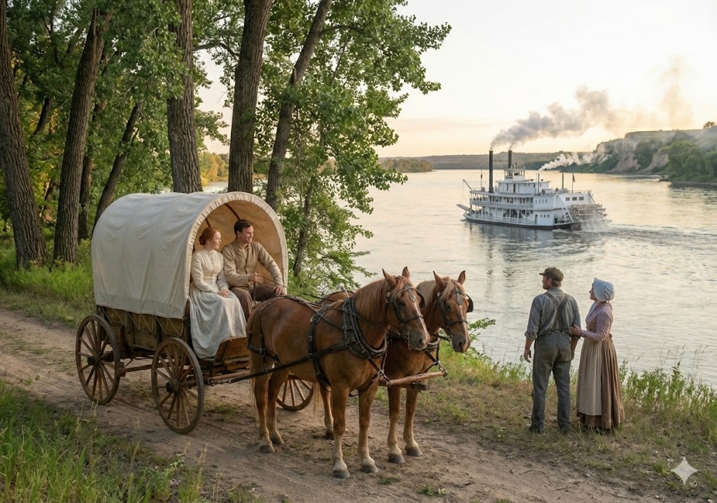 Harold adn Carolyn with Bandit on their way to make friends