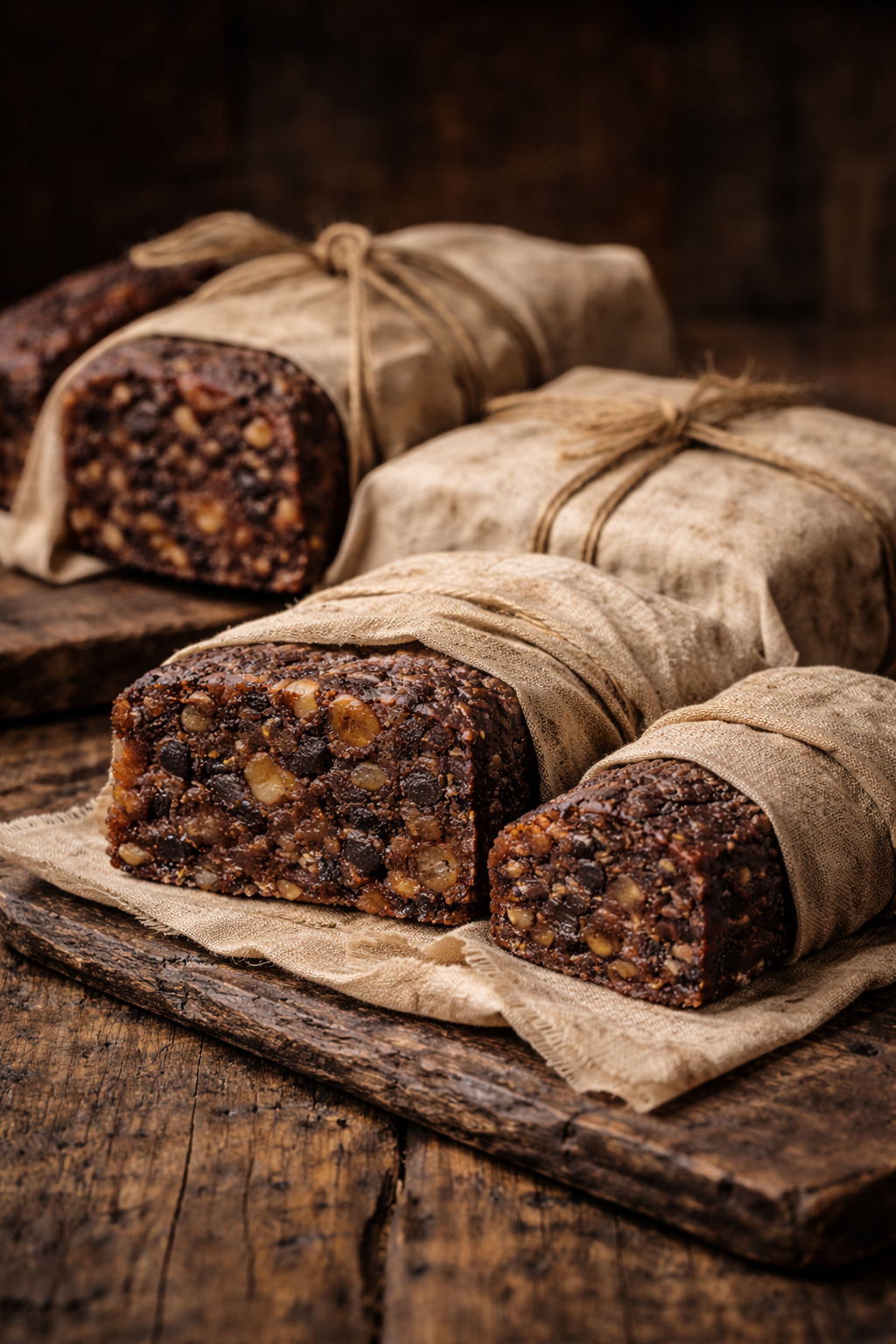 Pemmican blocks wrapped in cloth