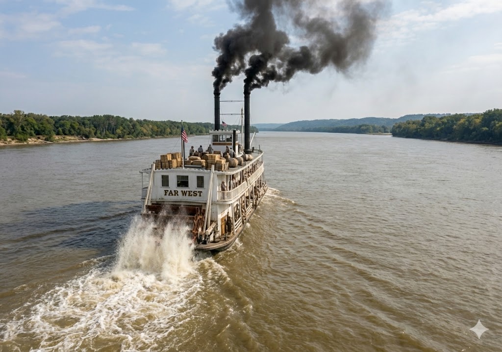 Steamboat Far West on the Missouri River