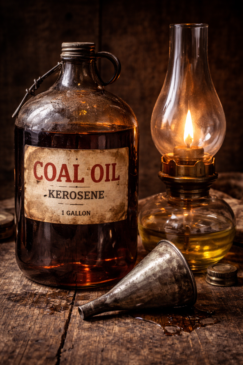 Coal Oil (Kerosene) for lamps — general store stock