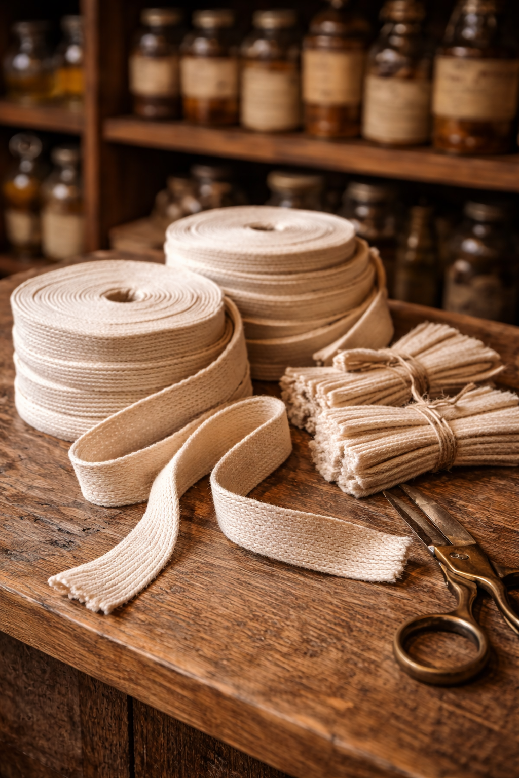 Lamp wicks — cotton rolls and bundles for oil lamps