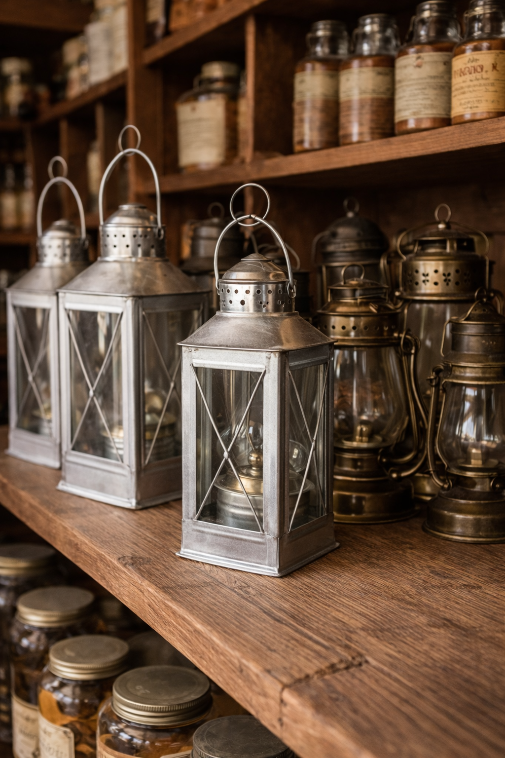 Tin lanterns — new stock in multiple sizes for carrying and hanging