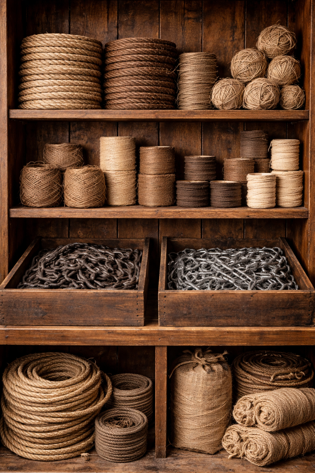 Rope, twine, and chain coils for sale